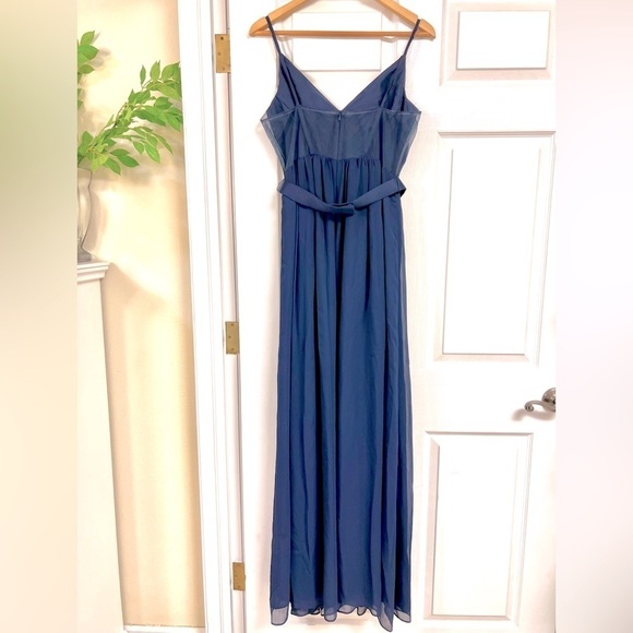 Vera Wang White Plus 14 Royal Blue Chiffon Sleeveless Bridesmaid Dress Maxi - Picture 6 of 8